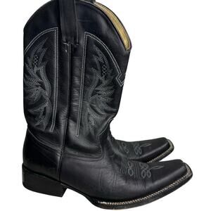 Dos Amigos Western Wear Black Pointed Toe Men's Boots Size 9 Mexico Leather